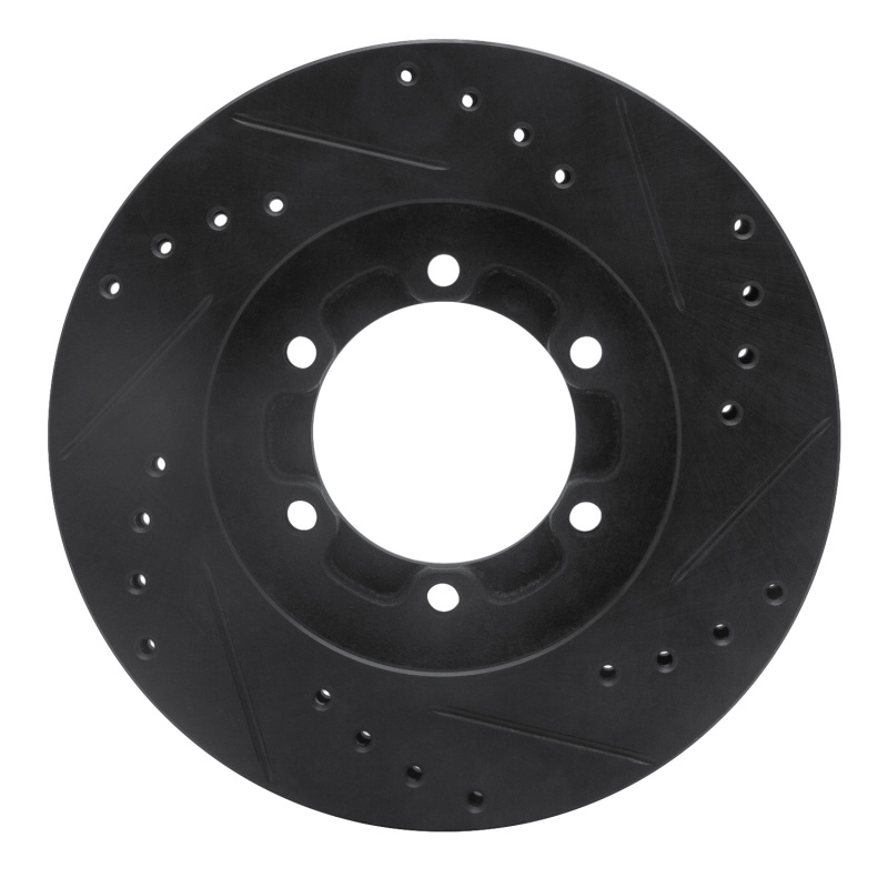 Chevrolet Luv Pickup Brake Rotor (1) - Front Left - R1 Concepts - Drilled & Slotted - Black - `86-`06